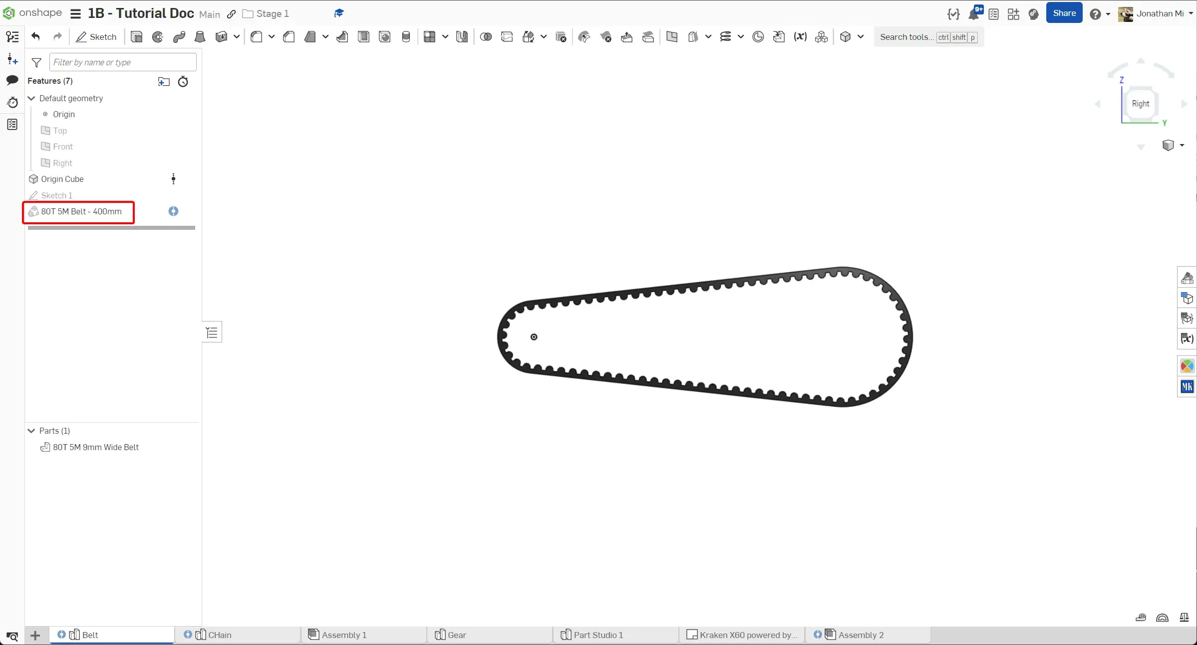 Final belt generation